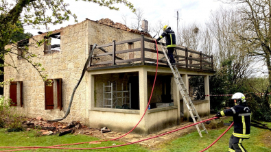 Illustration : "Un octogénaire perd sa maison dans un incendie, mais retrouve ses animaux de compagnie grâce à un voisin héroïque"